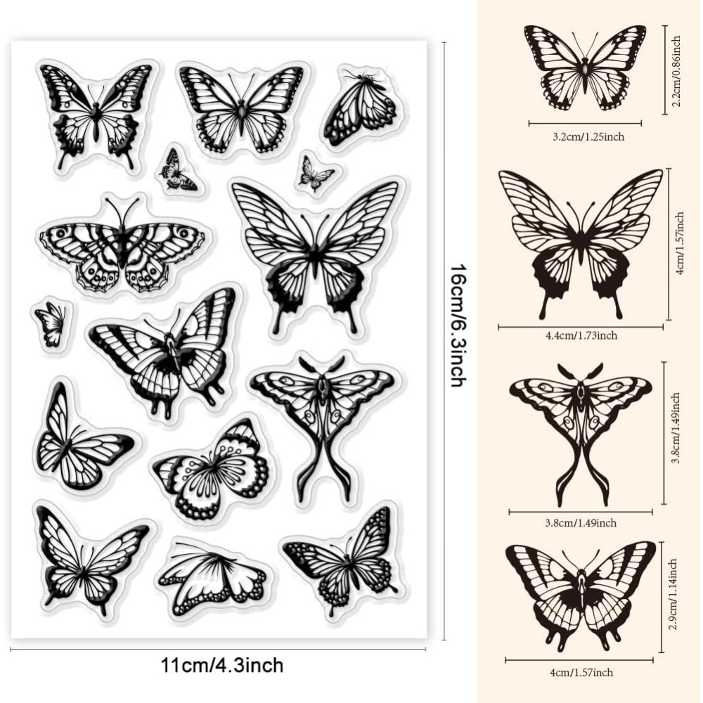 1 лист, прозрачный штамп для и – обзор и цена Butterfly Rubber Sheet